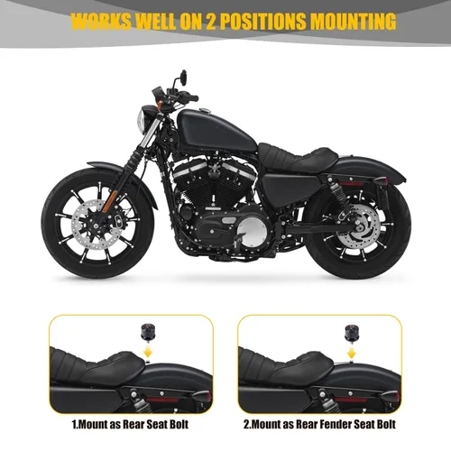 Vista 5 de Tornillo de perno de asiento de guardabarros trasero 1/4"-20 Rosca para Harley Dyna Fatbob Sportster CVO Softail Touring 1996-2024 (negro)