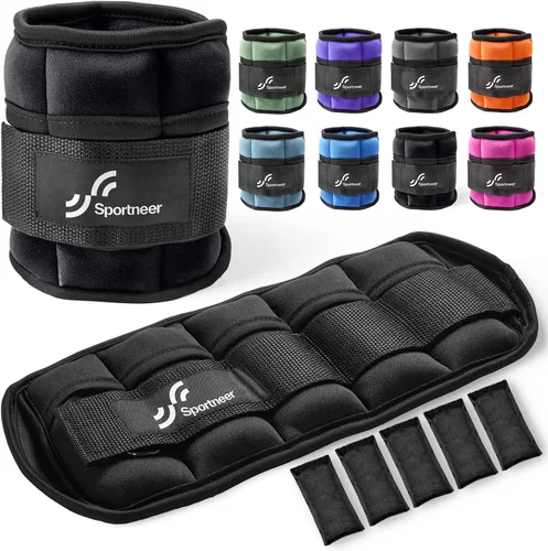 Sportneer Adjustable Ankle/Wrist Weights for Men Women Kids, Weighted Leg & Cuff Strength Training for Yoga Walking Running Aerobics Gym Fitness