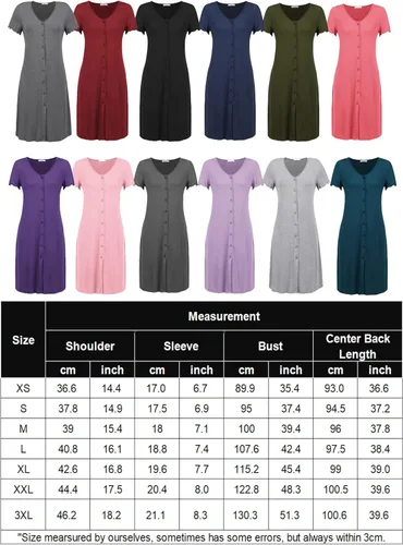 Vista 6 de Ekouaer - Camisón para dormir de manga corta con botones y cuello en V para mujer, vestido de pijama, ropa de dormir