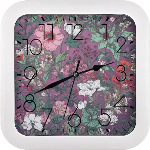 Vista 14 de 10" Square Modern Wall Clock,Animal Depiction Style Print Kitchen Clocks Wall Battery Operated,Silent Non Ticking Unique Funny Cute Wall Clock for