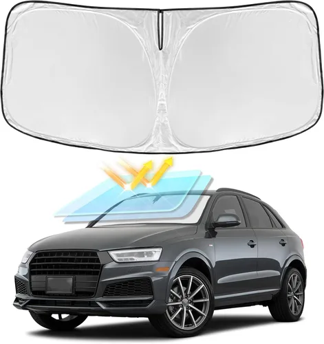Vista 82 de Parasol de 2025 capas para parabrisas, ajuste personalizado, tela 240T, parasol retráctil que bloquea los rayos ultravioletas, accesorios