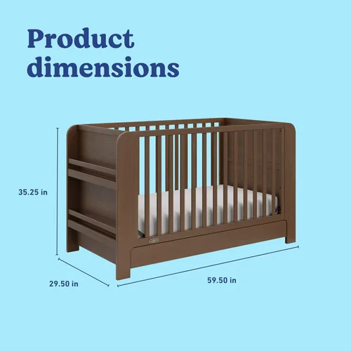 Vista 8 de Graco Read-with-Me - Cuna convertible 4 en 1 con cajón (Avellana) - Certificado GREENGUARD Gold. Se convierte en cama infantil, cama de día