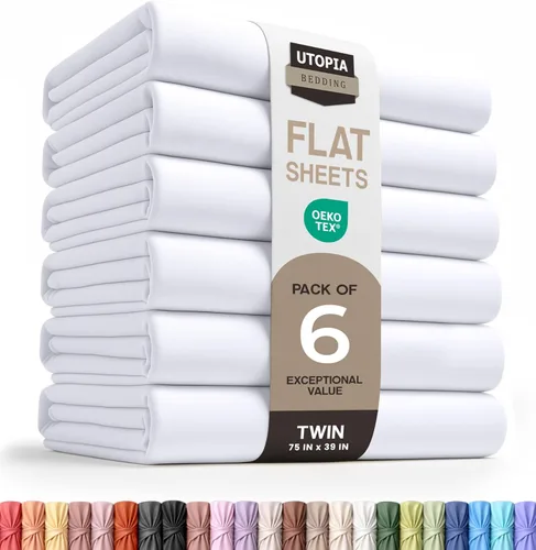 Vista 35 de Utopia Bedding Sábana encimera – 1 paquete (individual, beige) – Tela de microfibra suave cepillada – Sábana superior resistente al encogimiento y a