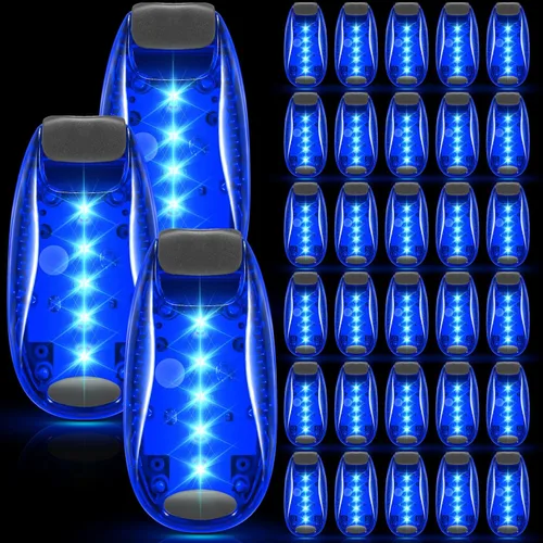 Copkim 30/60/100 piezas de luz LED para correr nocturna de alta visibilidad, accesorios de seguridad con clip en luz estroboscópica intermitente