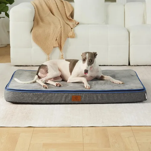 Vista 6 de LIORCE Cama grande para perros de espuma viscoelástica, camas ortopédicas de 4 pulgadas de grosor para perros grandes, cama impermeable para perros