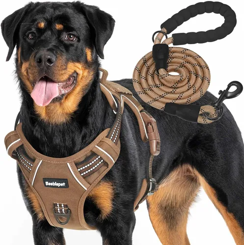 Vista 6 de Beebiepet Arnés táctico resistente para perros pequeños, arnés ajustable sin tirones para mascotas, arnés reflectante de servicio de entrenamiento