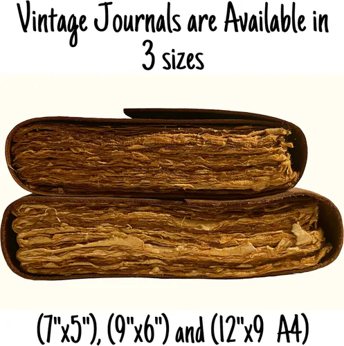 Vista 6 de Diario de cuero vintage – 200 páginas de papel rústico con borde irregular – Páginas sin líneas, Libro de las Sombras, Grimorio, Cuaderno de notas