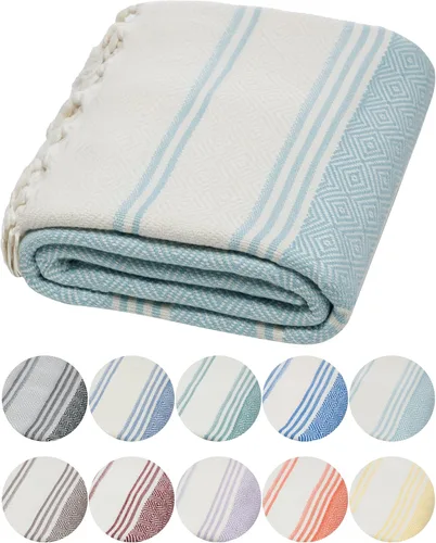 Vista 16 de DEMMEX Organic Diamond - Toalla turca de baño y playa 100% algodón turco certificado Oeko-TEX, ultra suave, de secado rápido, ligera, toalla