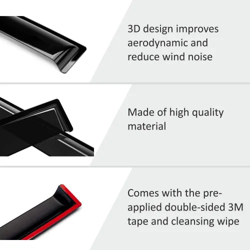 Vista 5 de Voron Glass Protectores de lluvia extra duraderos con cinta adhesiva para Mazda CX-5 2017-2025, deflectores de ventana, viseras de ventana