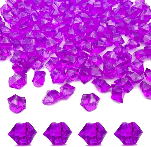 Vista 17 de Cubitos de hielo falsos, 1000 piezas de rocas de hielo acrílicas para centros de mesa, 0.433 x 0.551 in de dispersión de mesa de hielo artificial