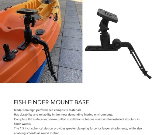 Vista 4 de Kit de base de buscador de peces, placa base de montaje para buscador de peces, brazo de montaje de transductor de fuerza para buscador de peces