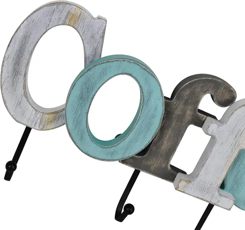 Vista 8 de Linfevisi Letrero de madera para colgar en bloque con letras en bloque de madera, decoración de pared de café, decoración de pared, decoración