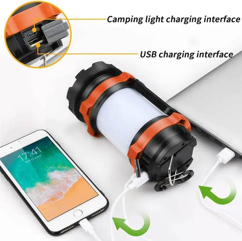 Vista 5 de AlpsWolf - Linterna de camping recargable, linterna de camping de 4000 mAh, 6 modos, impermeable grado IPX4, linterna LED para camping, senderismo