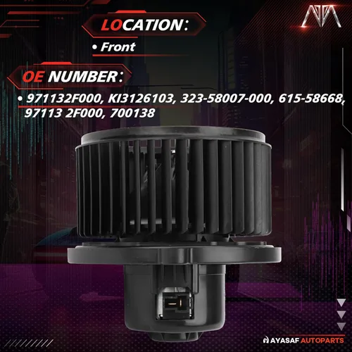 Vista 2 de MAYASAF 700138 Conjunto de motor de ventilador HVAC con jaula de ventilador para Kia 2004 2005 2006 2007 2008 2009 Spectra, 2005-2009 Spectra5