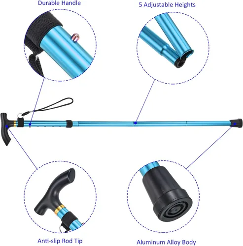 Vista 6 de M METERXITY Trekking Poles - Collapsible Hiking Walking Sticks, Telescopic & Folding, Apply to Women Walking Backpacking