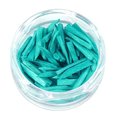 Vista 2 de JMU Cuñas Dentales de Madera, Cuñas Desechables de Madera 1.5x2x14mm, Verdes, 100 Piezas