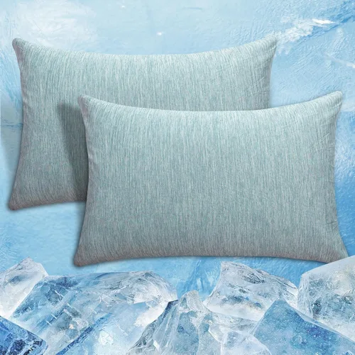 Vista 15 de CHOSHOME Fundas de almohada refrescantes con cremallera Fundas de almohada Q-Max > 0.45 con cremallera para personas que duermen con calor, suaves