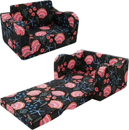 Vista 23 de MeMoreCool Sofá de dinosaurio para niños, silla plegable para niños pequeños, sofá abatible que brilla en la oscuridad, asiento convertible