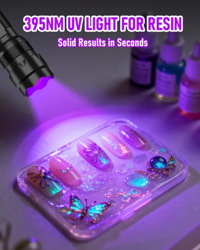 Vista 3 de Ultrafire UV Linterna de luz negra LED 395-405 nm para curado de pegamento UV, Detector de fugas, Detector de orina de mascotas