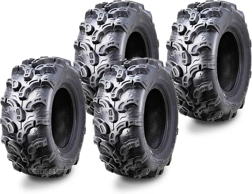 Vista 8 de WANDA Juego de 4 neumáticos Premium ATV/UTV 25x8-12 25x8x12 delanteros y traseros Super Lug Mud