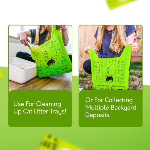 Vista 3 de Bolsas certificadas compostables para casa de G.A.S para excremento de gato - 10% para caridad - Basadas en almidón de maíz - Para limpiar bandejas
