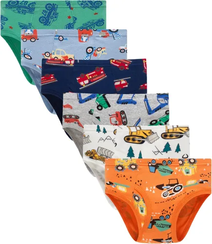 Vista 13 de Boboking - Calzoncillos 100% de algodón, para niños pequeños, ropa interior suave, con diseño de dinosaurios y de camiones