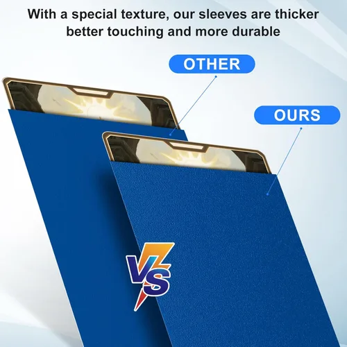 Vista 3 de Fundas para tarjetas de color azul nocturno aptas para MTG, 300 piezas de ajuste perfecto, fundas estándar para tarjetas de intercambio, tarjetas