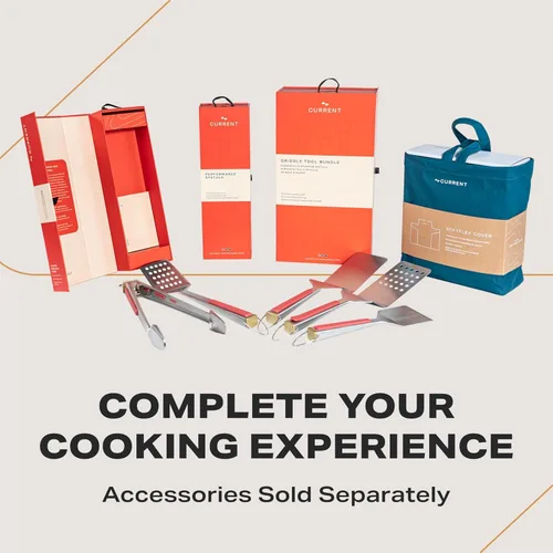 Vista 8 de Current Model G Dual Zone Grill, Smart Electric Outdoor Grill with 200°F to 700°F Range for Searing & Roasting, Digital Precision, Independent Heat