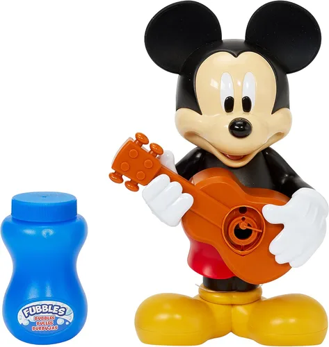 Vista 4 de Little Kids Disney Mickey Mouse - Máquina sopladora de burbujas de acción, incluye solución de burbujas, multicolor