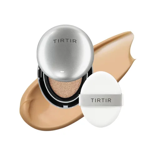 Vista 17 de [*Tamaño mini*] TIRTIR Aura Glow Silver Cushion Base de cojín coreana, (#13N Fair Ivory, 0.15 onzas líquidas)