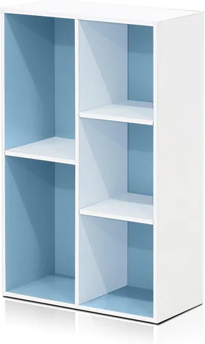 Vista 355 de Furinno - Estantería de cubos de 5 niveles serie Luder para libros y almacenamiento, color negro