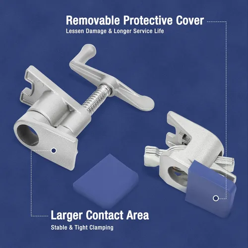 Vista 5 de WORKPRO 2-Pack 3/4'' Pipe Clamps, Wood Gluing Pipe Clamp Set with H-shaped Feet, Lightweight Cast Aluminum Quick Release Wood Clamps for