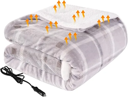 Westinghouse Manta térmica para auto, manta eléctrica de 12 voltios para automóvil, camión, SUV, RV, manta térmica portátil para campamento, cuadros