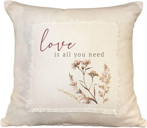 Vista 13 de Second Nature By Hand Boho Chic Decorative 18x18 Pillow Cover - Unique Couch Accent for Living Room or Bed - Sofa Throw Pillow Case (Let's Cuddle)