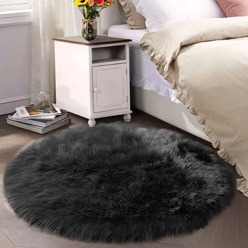 Vista 115 de Latepis - Alfombra rectangular de piel sintética tipo lana de oveja suave y esponjosa de estilo bohemio para sala de estar, dormitorio y residencias