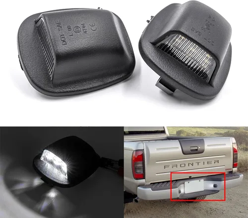 LED License Plate Lights Compatible With 1999-2004 Nissan Xterra, 1998-2004 Nissan Frontier OEM Led Number Lamps Replacement 12-SMD White Rear Tag