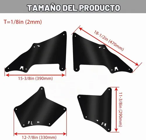 Vista 4 de ECOTRIC Protector contra salpicaduras compatible con Toyota 4 Runner 2003-2022 2007-2014 FJ Cruiser 2003-2020 Land Cruiser 2003-2020 Lexus GX460