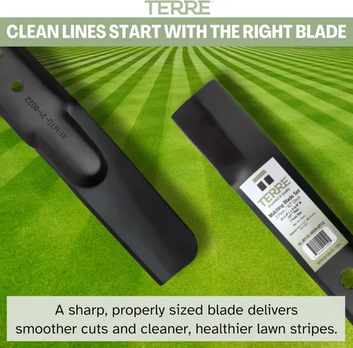 Vista 10 de Terre Products, paquete de 2 cuchillas para cortacésped de alta elevación, cubierta de 42 pulgadas, compatible con John Deere x300, D105, D125