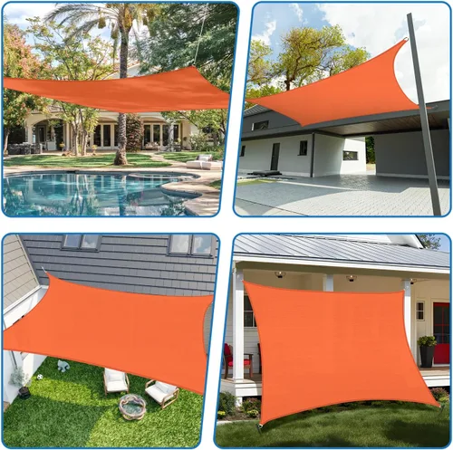 Vista 2 de TANG - Toldo tipo vela de 2 x 2 pies, rectangular, para dar sombra, protección UV, tela para sombra, cubierta para pérgola, para exteriores, patio