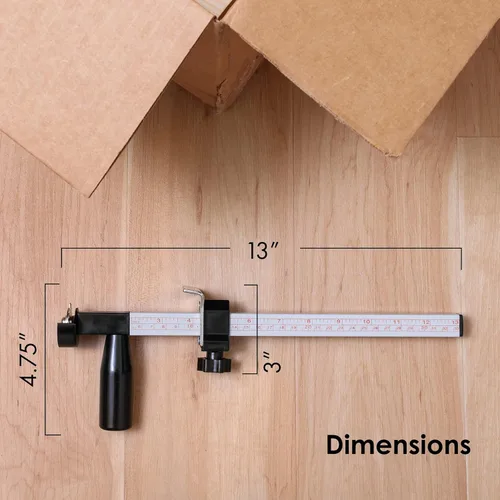 Vista 3 de Herramienta de ajuste de caja con rueda de puntuación - Reductor de caja de cartón para personalizar cajas de envío - Herramienta de anotación