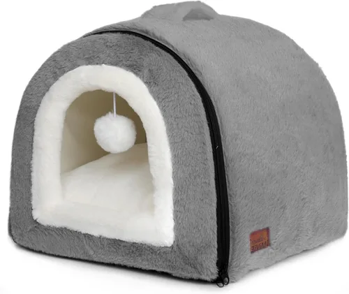 Cama para gatos de interior, cueva plegable para gatos, fondo antideslizante y resistente al agua, casas para gatos de interior o perros pequeños,
