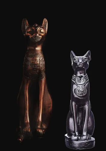 Vista 4 de EASCHEER Estatua de diosa egipcia de gato Bastet Decoración egipcia 1 pieza (10.7 cm Negro)