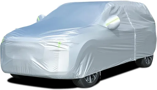 Vista 17 de Tecoom Funda impermeable para todo tipo de clima, resistente al viento, protector de granizo con forro polar y puerta con cremallera, protección