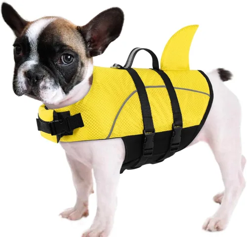 Vista 8 de Queenmore Chaleco Salvavidas para Perros Pequeños XXS, Chalecos Salvavidas para Cachorros para Perros Pequeños, Chaleco Salvavidas para Perros Azul