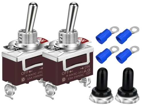 Vista 7 de DaierTek Interruptor de palanca momentáneo impermeable (ON) - Apagado (ON) 12V DC 20A Heavy Duty Marine SPDT Switch Rocker 3 Way 250V AC 15A