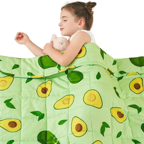 Vista 23 de yescool Manta con Peso de Unicornio de 3 Libras Manta de Regazo con Peso Refrescante, Manta con Peso de Arcoíris Rosa, Mantas de Sofá