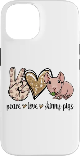 Vista 4 de Womens Girls Cute Funny Peace Love Hairless Guinea Pig Lover Case for iPhone 16