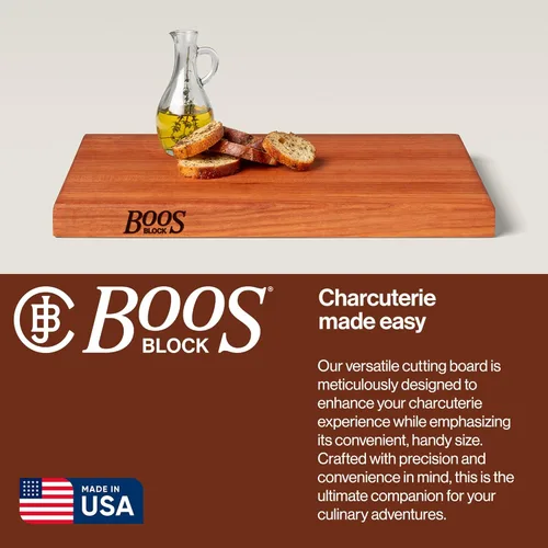 Vista 5 de John Boos R-Board Series Tabla de cortar rectangular de madera de cerezo de 18 x 12 pulgadas, 1.5 pulgadas de grosor, bloque de carnicero reversible