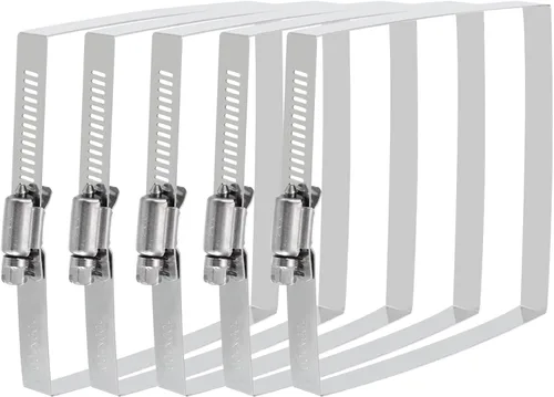 Vista 13 de uxcell Abrazaderas de manguera rectangulares, 31 x 8 pulgadas, abrazadera cuadrada de acero inoxidable 304 para conductos, manguera de seguridad