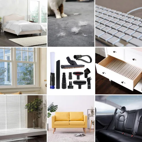 Vista 7 de Kit de 11 piezas universales de accesorios para aspiradora de 1 1/4" para accesorios de aspiradora de taller con accesorios de cepillo